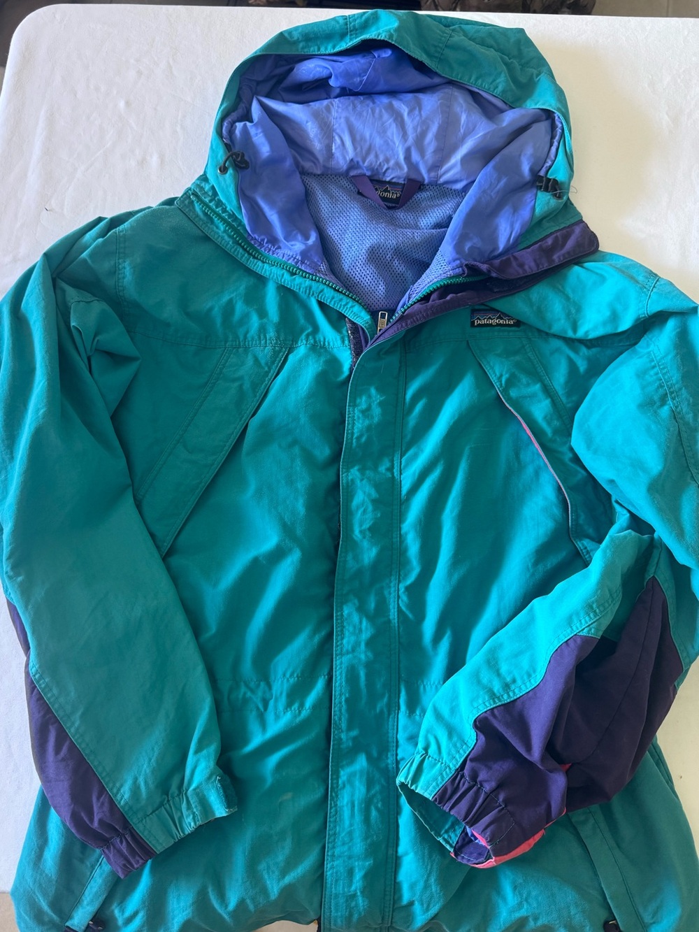 Patagonia Teal Purple Windbreaker Vtg Size Small